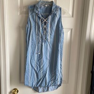 Beachlunchlounge Blue Sleeveless Polo Dress